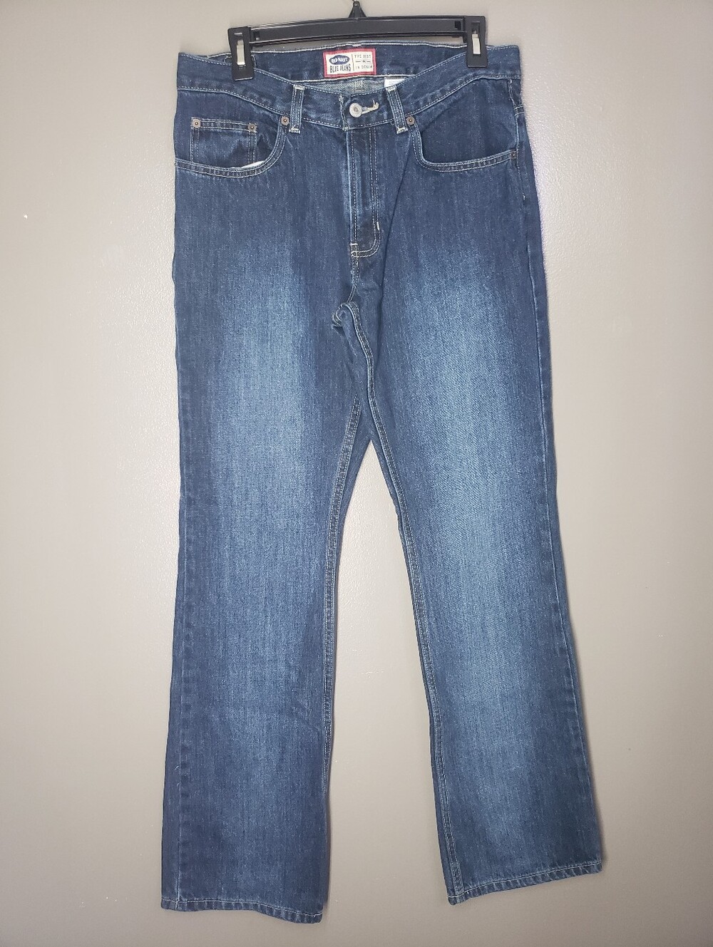 Vintage Old Navy Blue Jeans Womens Size 12 Long Straight Leg Dark Wash Cotton